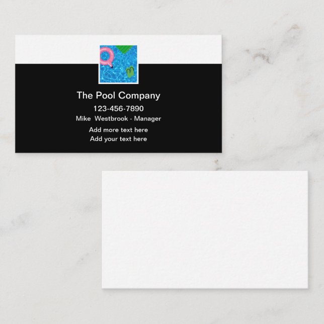 Meilleur service de pool Nouveaux Cartes de visite (Devant / Derrière)