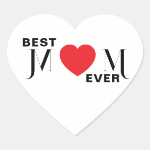 Meilleur Sticker Coeur de MOM Ever - Jovely Mom Ca