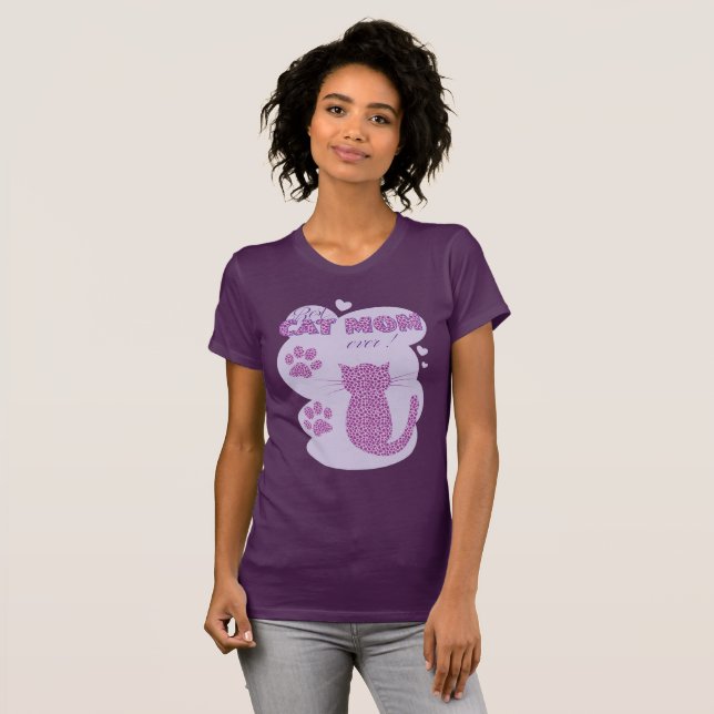 Meilleur T-shirt mauve pour maman de chat (Devant entier)