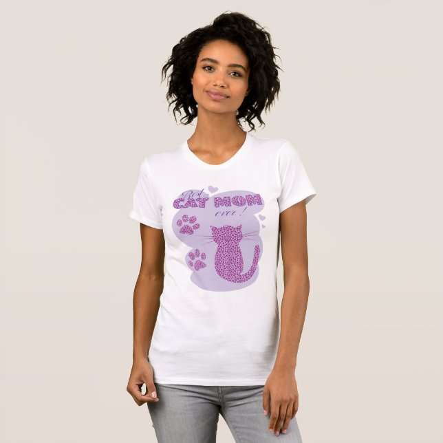 Meilleur T-shirt mauve pour maman de chat (Devant entier)