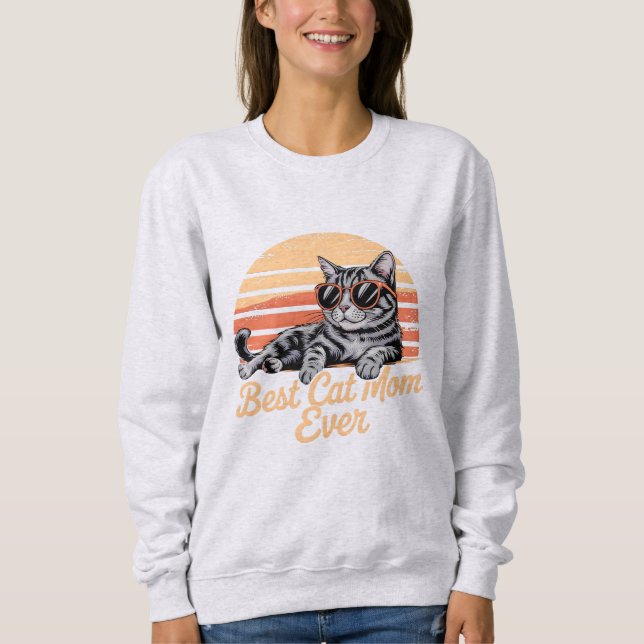 Meilleur T-Shirt Sweat pour Maman de Chat – Chat C (Devant)