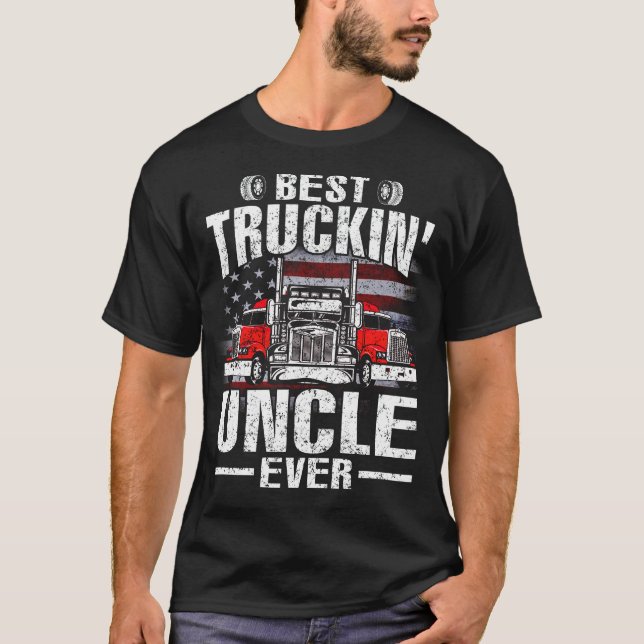 Meilleur Truckin' UNCLE Ever USA Drapeau T-shirt P (Devant)
