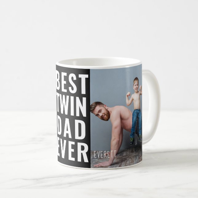 Meilleur Twin Papa Jamais Photo Mug (Devant droit)