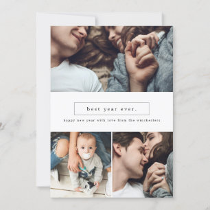 Meilleure année Jamais trois photo Collage Carte d