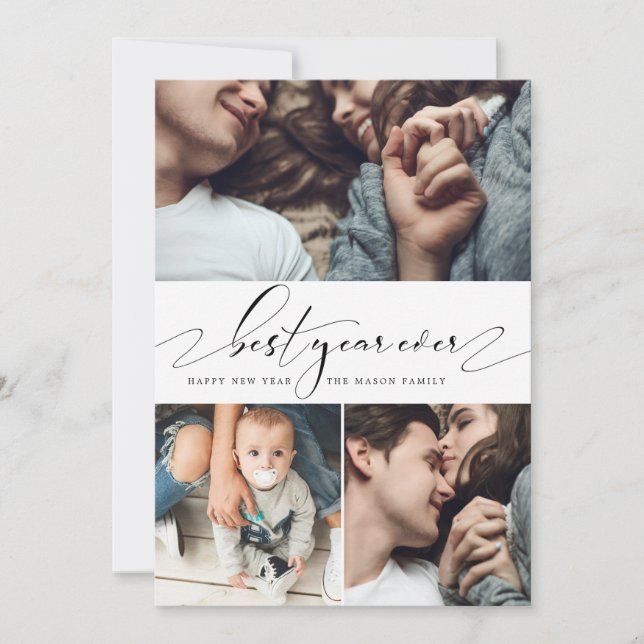 Meilleure année Jamais trois photo Collage Carte d (Devant)