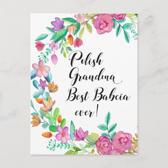 Meilleure Babcia Jamais Carte de Vœux de Grand-mèr (Devant)