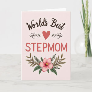 Meilleure Belle-Mère Carte Florale en Forme de Cœu