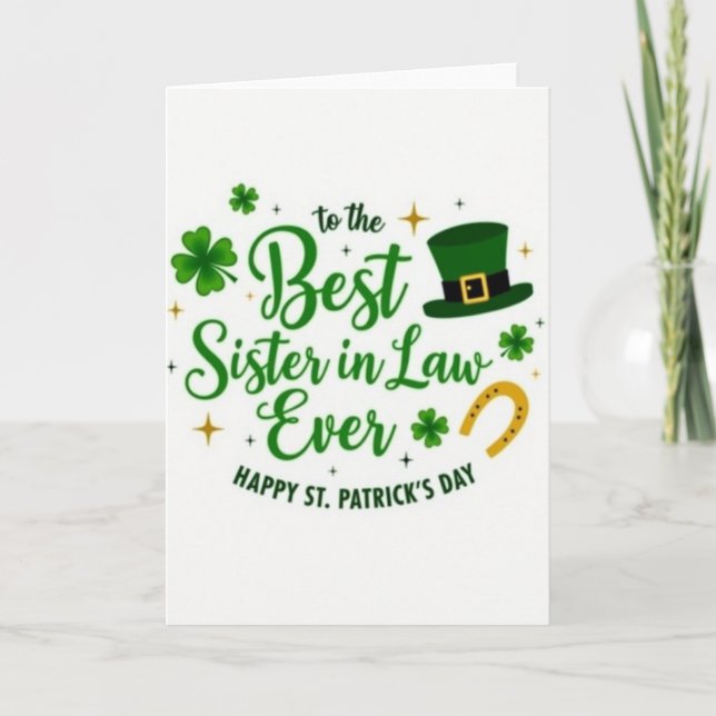 Meilleure Belle-Sœur Carte St-Patrick (Devant)