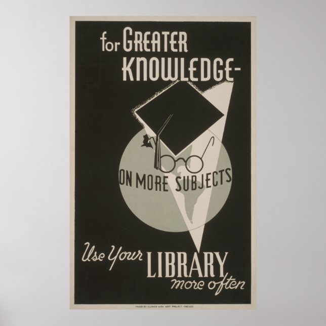 Meilleure bibliothèque de connaissances Poster WPA (Devant)