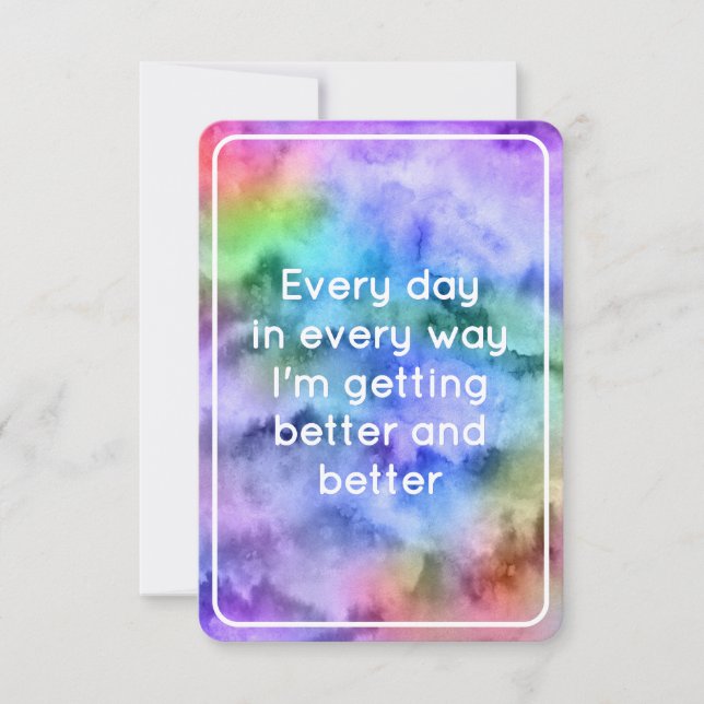 Meilleure Carte d'Affirmation à l'Aquarelle Arc-en (Devant)