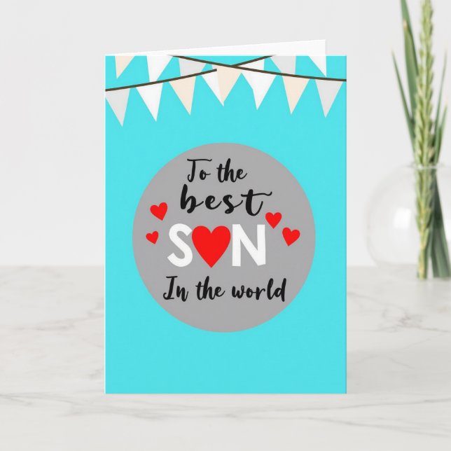 Meilleure Carte d'Amour pour Fils au Monde (Devant)