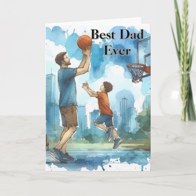 Meilleure carte de basketball pour la fête des pèr (Devant)