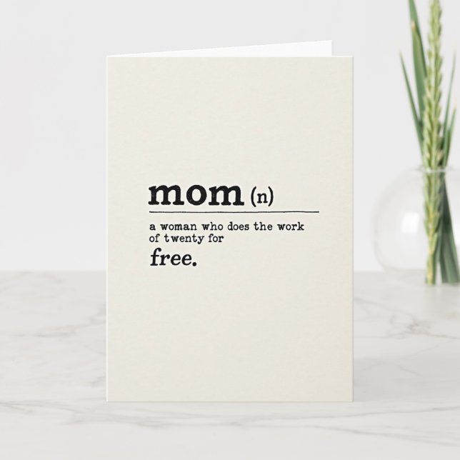 Meilleure Carte de Définition de Maman (Devant)