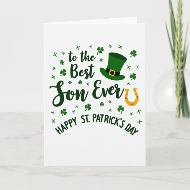 Meilleure Carte de Faux Papier D'or pour Fils (Devant)