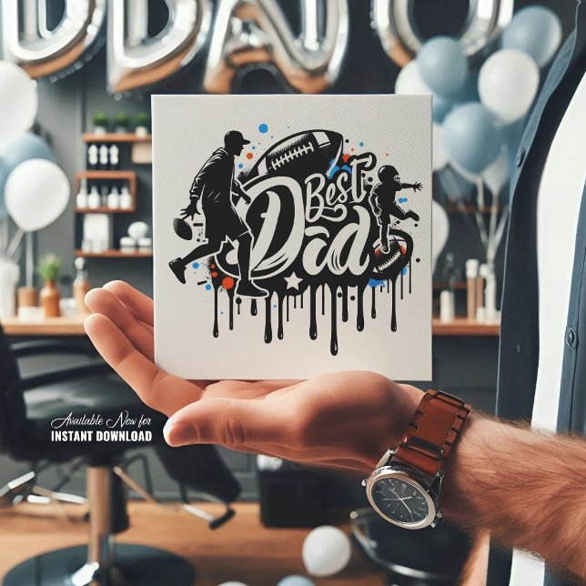 Meilleure Carte de Fêtes du Papa Football père fil (Créateur téléchargé)