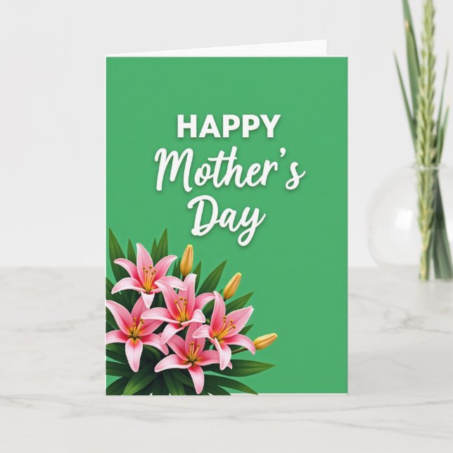 Meilleure carte de fleurs pour la fête des mères (Devant)