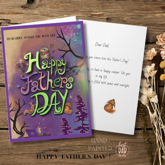 Meilleure Carte de la Fête des Pères pour Papa Ave (Funny Camping Puns Father's Day Greeting Card )