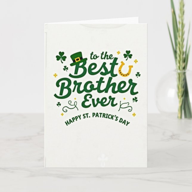 Meilleure Carte de Saint-Patrick en Faux Or pour F (Devant)