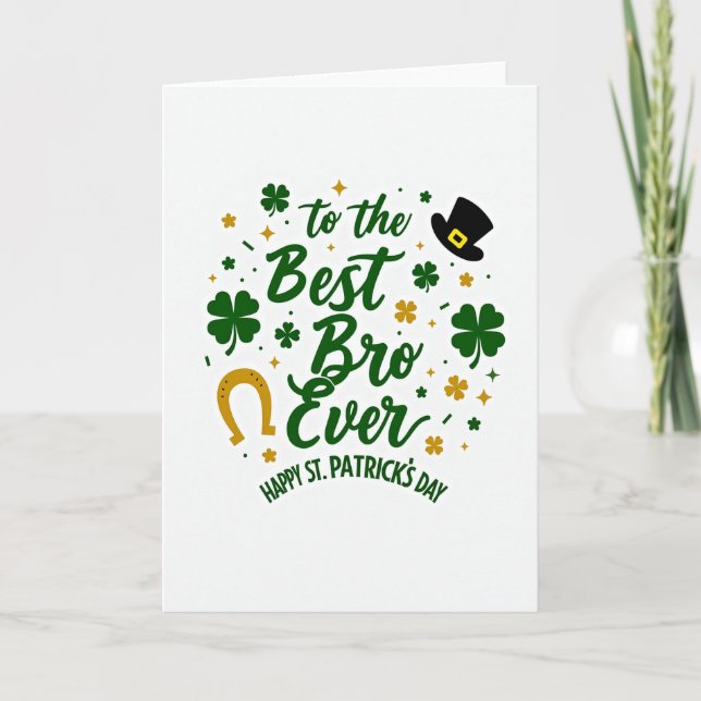 Meilleure Carte de Saint-Patrick pour un Frère (Devant)