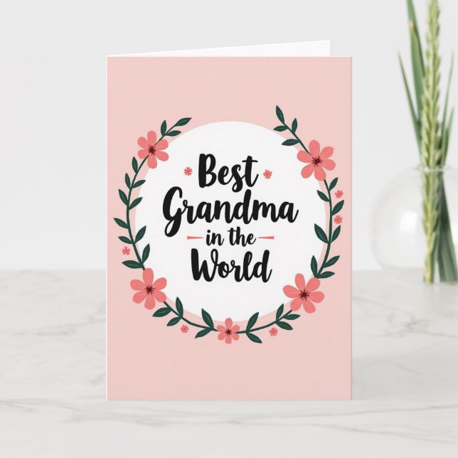 Meilleure Carte de Script de Grand-Mère (Devant)
