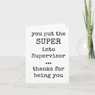 Meilleure carte de superviseur, appréciation, mini