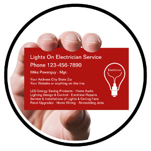 Meilleure carte de visite d'électricien