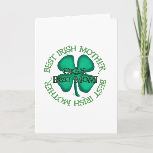 Meilleure carte de vœux blanche pour mère irlandai (Devant)