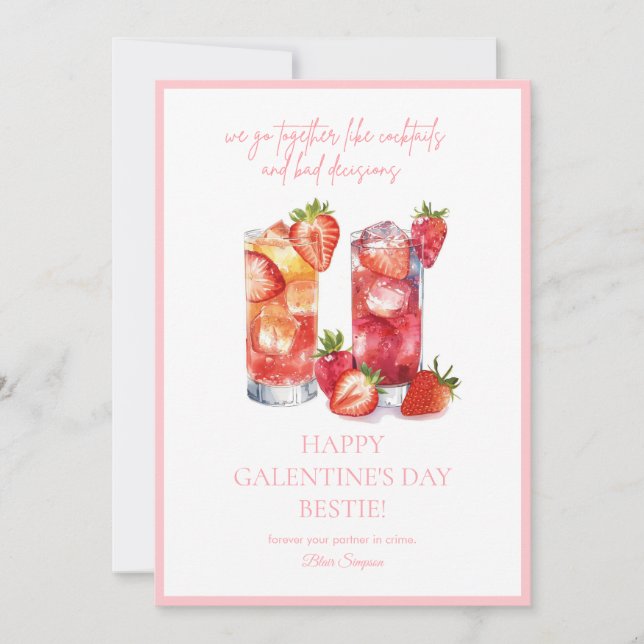 Meilleure carte de vœux de cocktail de la Saint-Va (Devant)