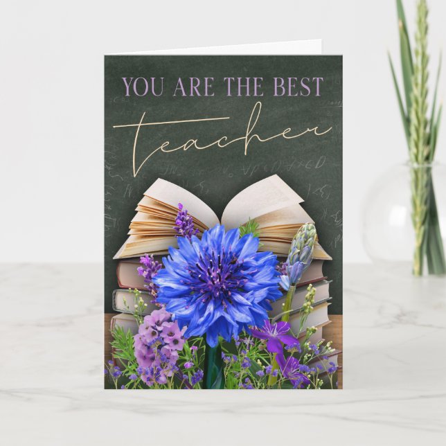 Meilleure Carte Florale de Tableau Noir pour Ensei (Devant)