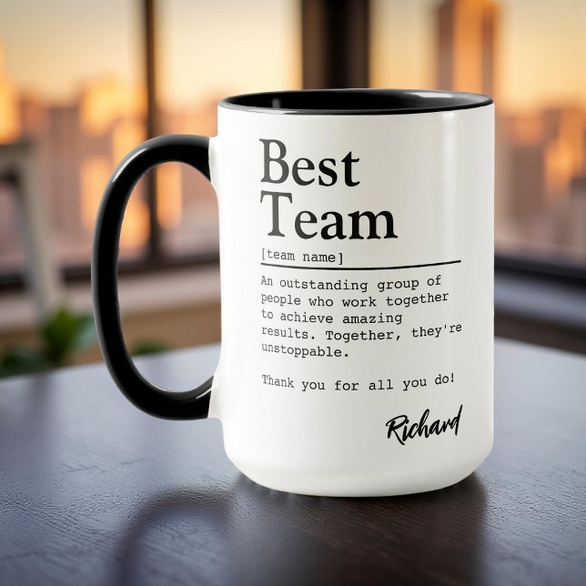 Meilleure définition d'équipe Tasse personnalisée  (Créateur téléchargé)