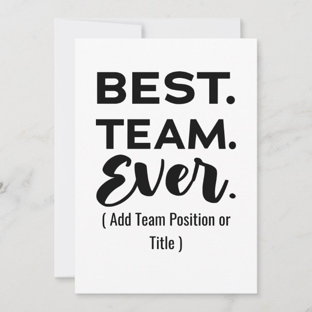 Meilleure équipe, nom personnalisé ou tâche (Devant)