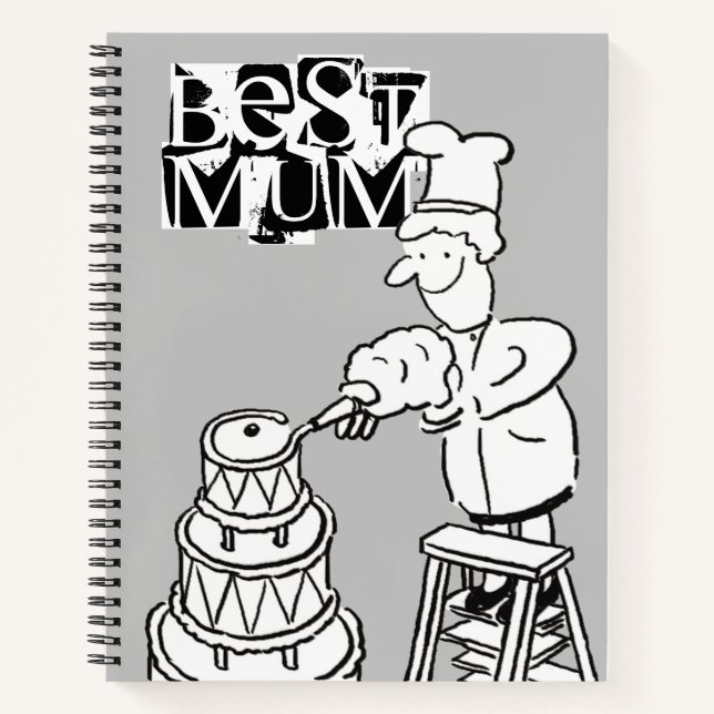 Meilleure femme pâtissière décorant Carnet gâteau  (Devant)