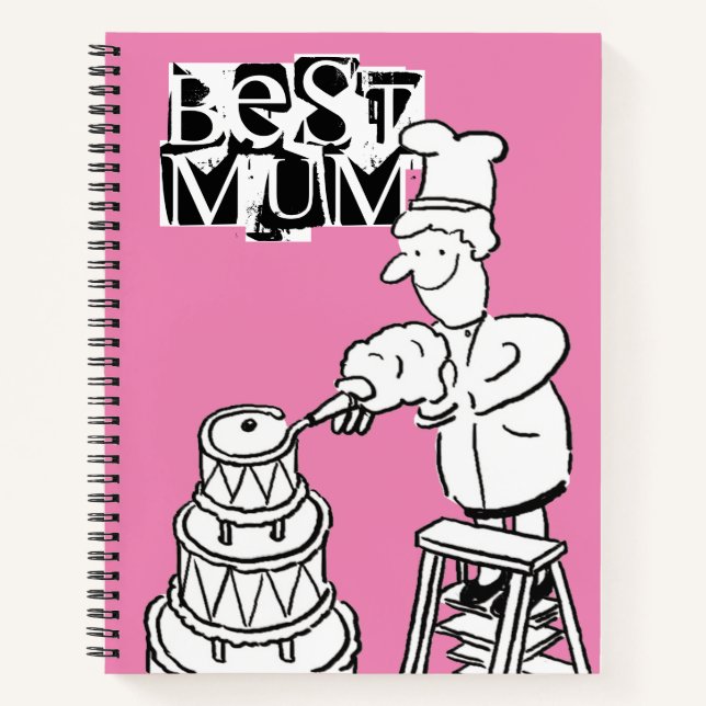 Meilleure femme pâtissière décorant Carnet gâteau  (Devant)