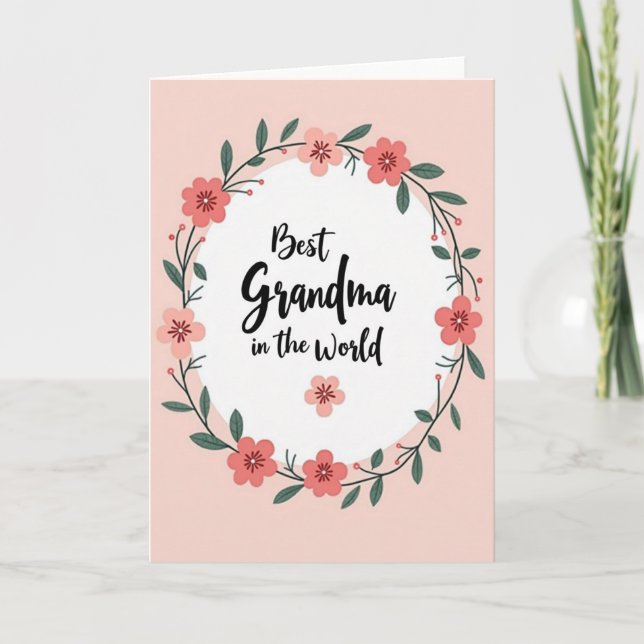 Meilleure Grand-Mère de Tous les Temps Carte Flora (Devant)