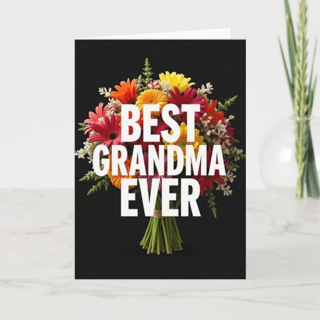 Meilleure Grand-mère du Monde Carte de Bouquet de  (Devant)