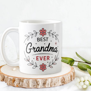 Meilleure grand-mère Jamais florale de café Mug