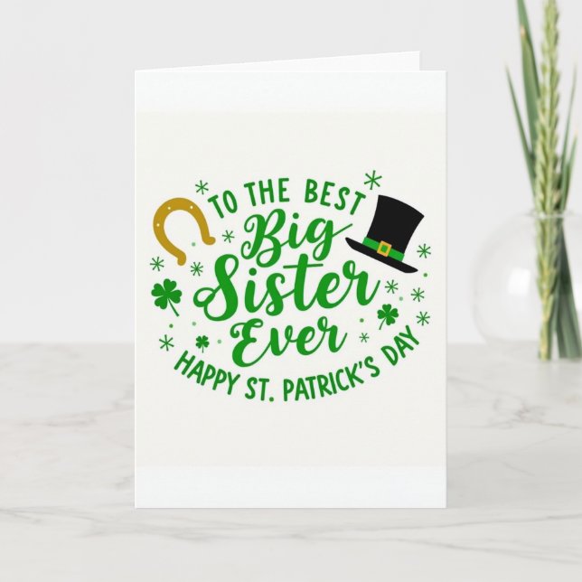 Meilleure Grande Sœur Carte de la Saint-Patrick (Devant)