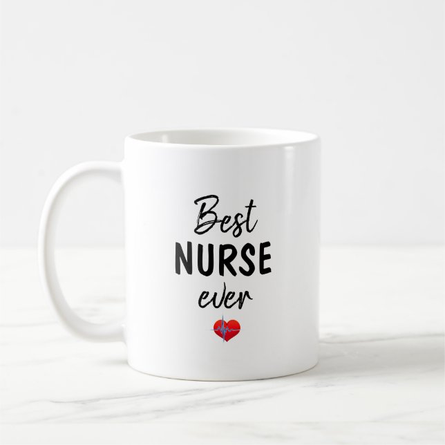 Meilleure infirmière Jamais Mug - Cadeau mignon po (Gauche)