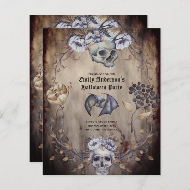 Meilleure invitation de fête HALLOWEEN à valeur aj (Devant / Derrière)