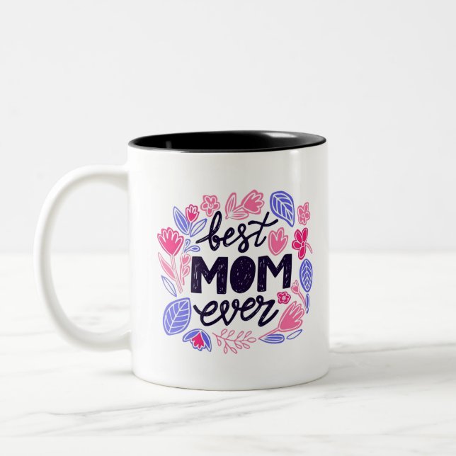 Meilleure Jamais Maman Café Tone Mug (Gauche)