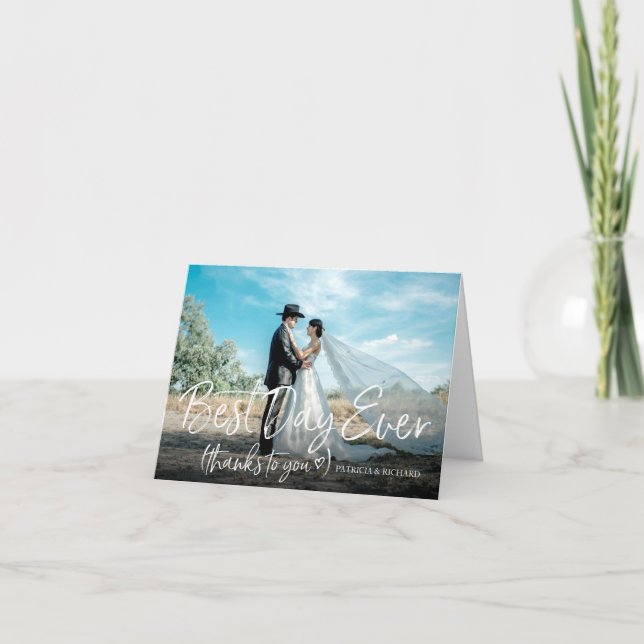 Meilleure journée Chic Mariage Merci Photo (Devant)