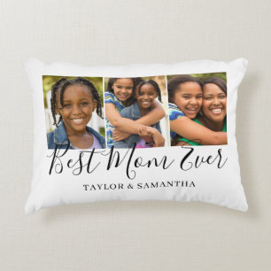 Meilleure maman 3 Photo Collage Coussin Accent