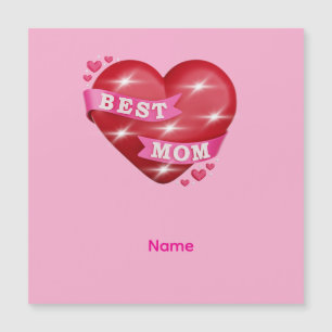 Meilleure Maman Cadeau 3D Cœur Rouge Brillance Fêt