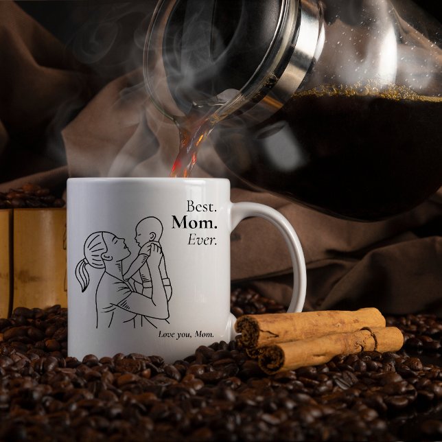 Meilleure Maman - Cadeau de tasse florale (Créateur téléchargé)