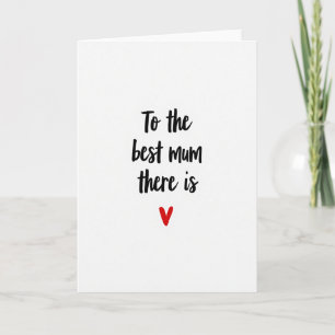 Meilleure Maman Carte à Cœur Simple