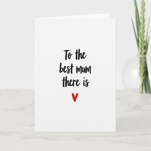 Meilleure Maman Carte à Cœur Simple (Devant)