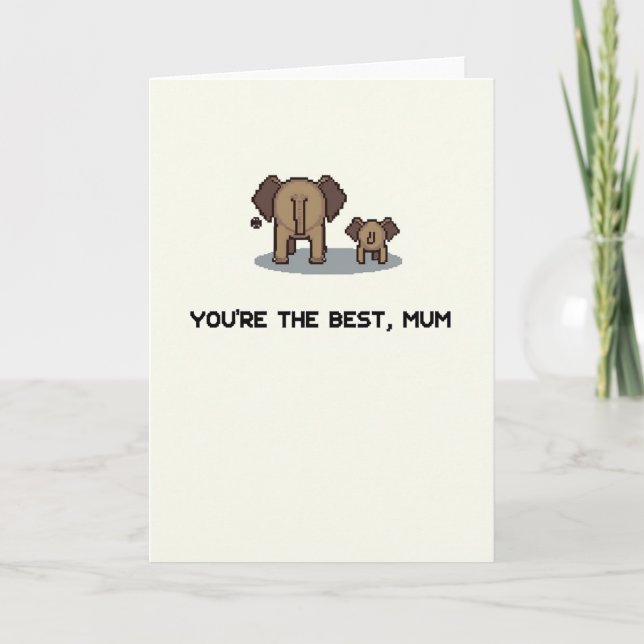 Meilleure Maman Carte d'Art Pixel (Devant)