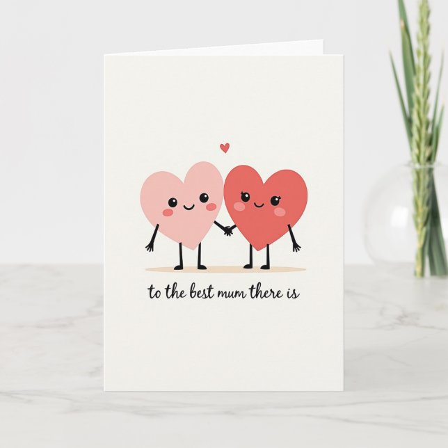 Meilleure Maman Carte de Coeurs Affectueux (Devant)