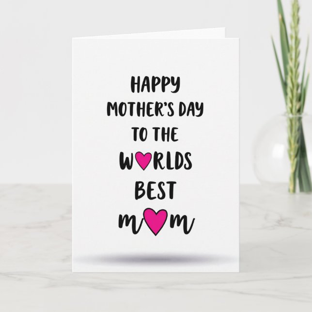 Meilleure Maman Carte de Typographie de Script (Devant)