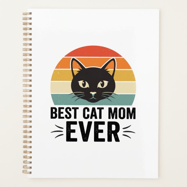 Meilleure Maman de Chat Rétro Visage de Chat Desig (Devant)